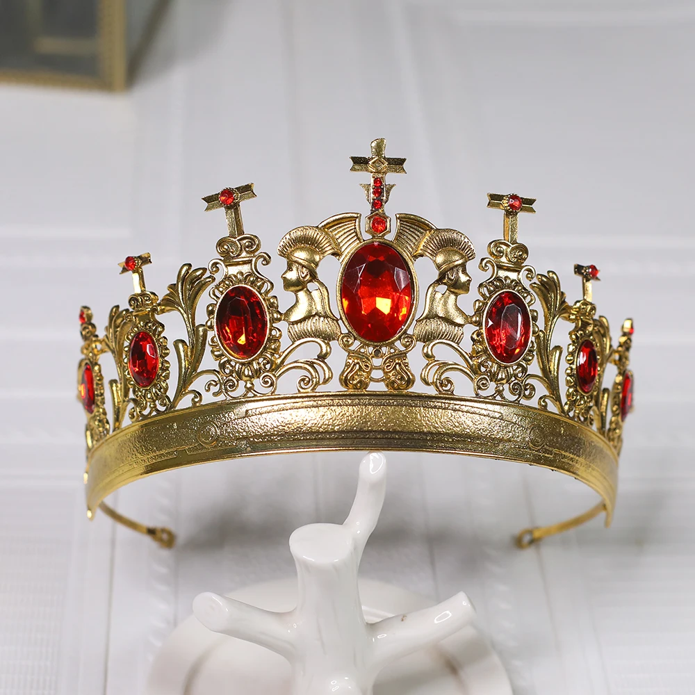 Men's Roman King Crown Hair Ornament Headwear Men's and Women's Decorative Crown European and American Crown