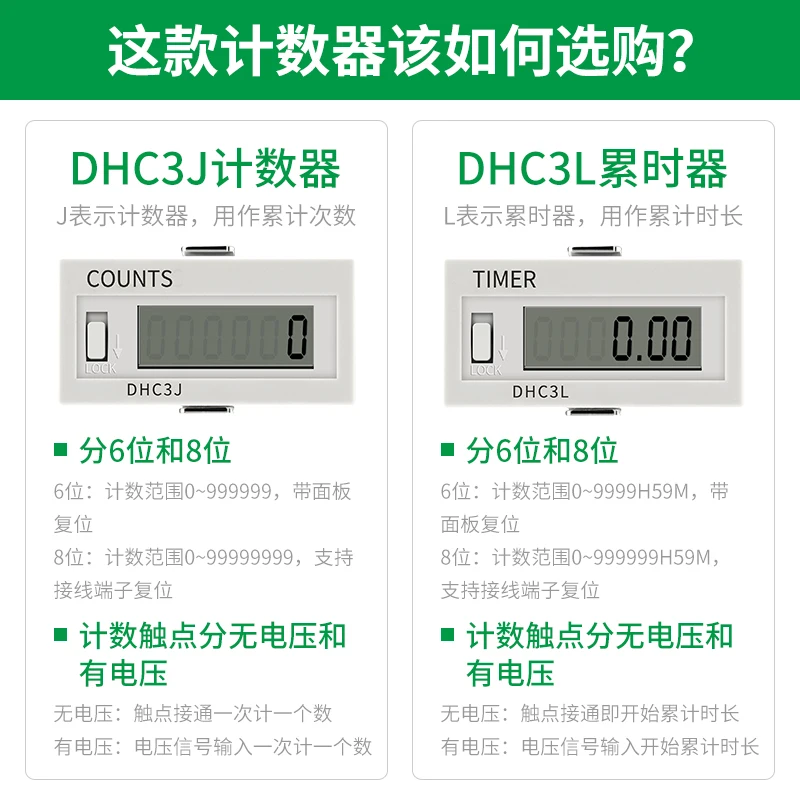 DHC3J electronic accumulating counter comes with power supply industrial digital display DHC3L accumulating timer H7EC-BLM BVLM