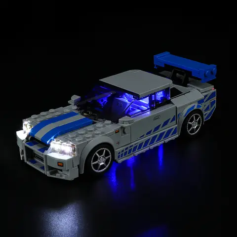 Lighting Set For Lego Skyline GT-R(R34) Speed Champions Car 76917 Building Blocks Without Lego Set