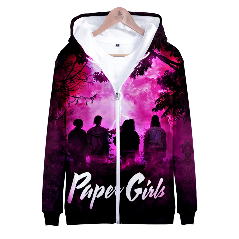 

Paper Girls 2022 Zipper Sweatshirt Long Sleeve Women Men Hoodie Harajuku Streetwear Casual Style 3D Clothes