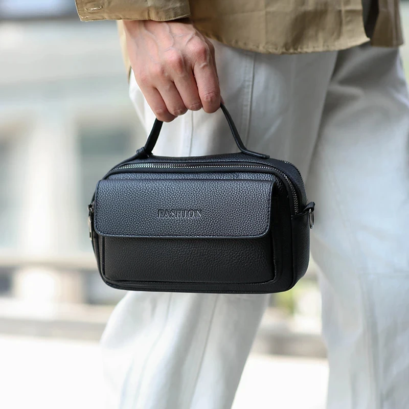 Fashion Business Men Day Clutch Durable Soft PU Leather Money Handbag Casual Male Cardholder Case Phone Bag