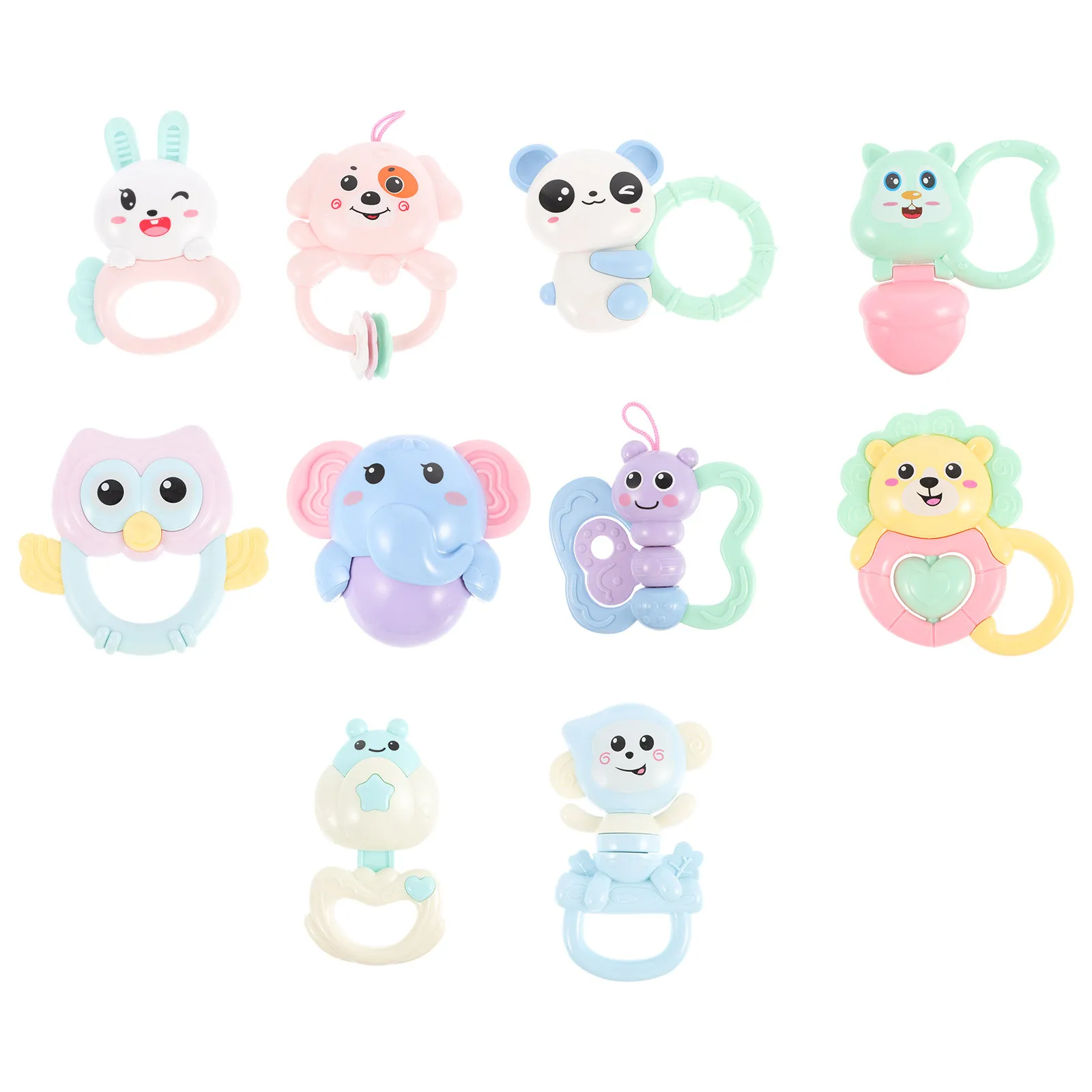 10 Pcs Practical Baby Toy Rattles Toys Sensory Teething Plaything Sound and Rhythm Learning