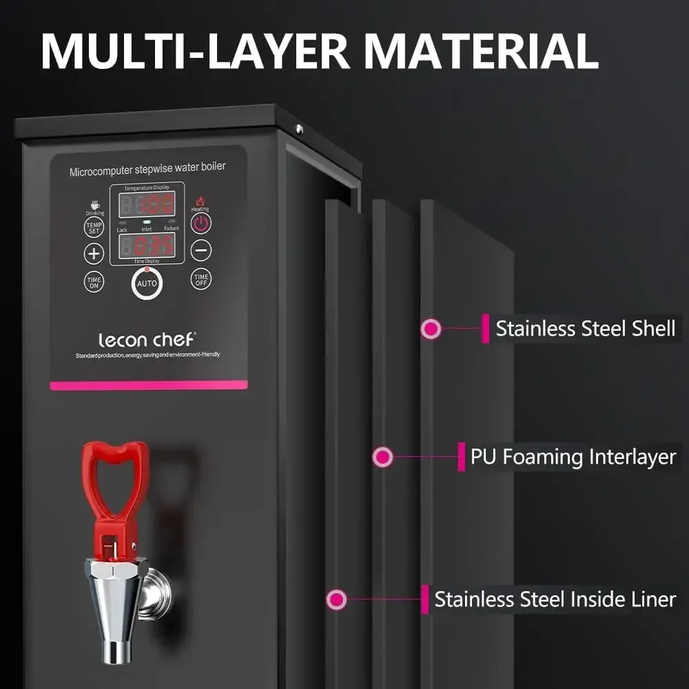 10L Electric Countertop Hot Water Dispenser, 1500W, Ideal for Home, Office, and Restaurant (No Filter) view 5