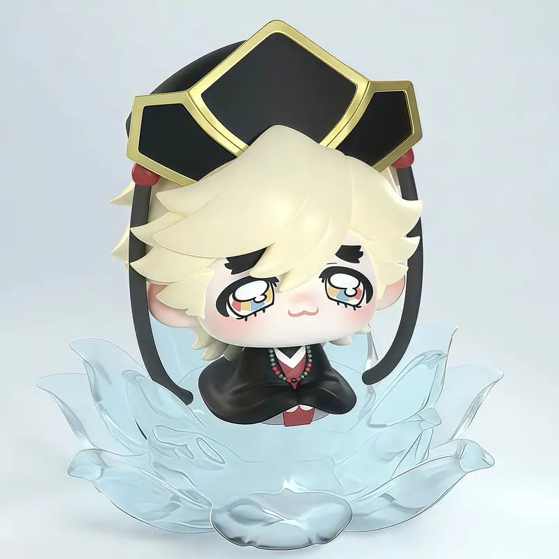 Demon Slayer Douma Q Version Figure Lotus Sitting Pose Anime Figurine Car Ornament PC Case Decor Noodle Press Model Toy Gift - view 4