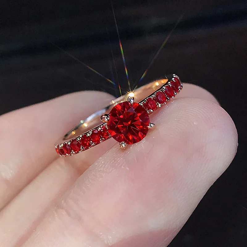 

European American Minimalist Rose Gold Plated Ring - Simulated Zircon Design Perfect For Proposal Engagement Wedding Jewelry