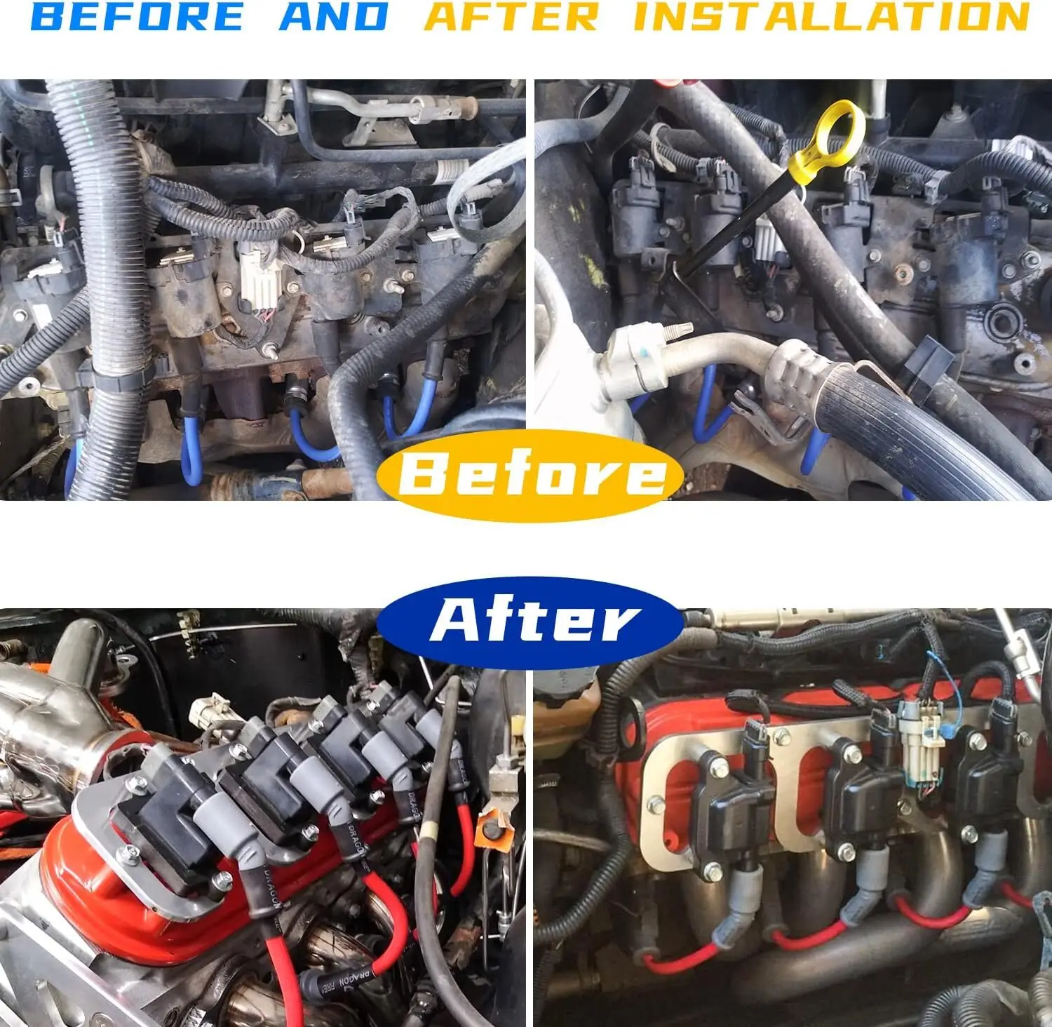1Set LS D581 مربع لفائف قوس مجموعة لشاحنة شيفروليه 4.8L 5.3L 5.7L 6.0L 6.2L