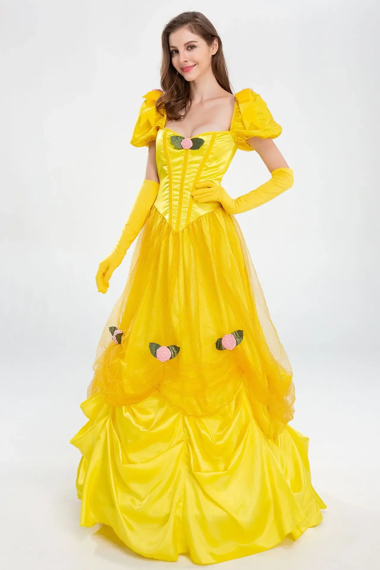 Halloween Cosplay Belle Princess Dress Adult Princess Stage Costume