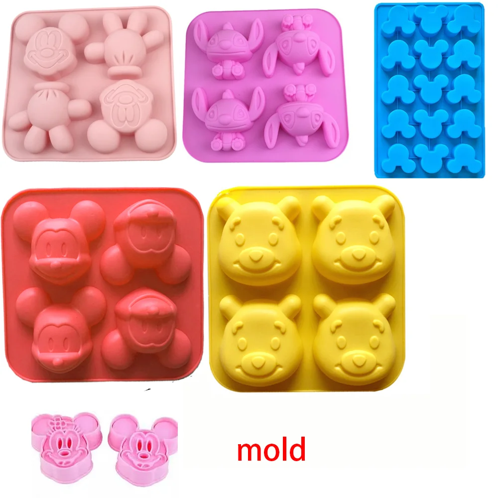 Disney Mickey Minnie, Winnie the Pooh, chocolate, cookie cutters, silicone molds, household supplies, party supplies, soap molds