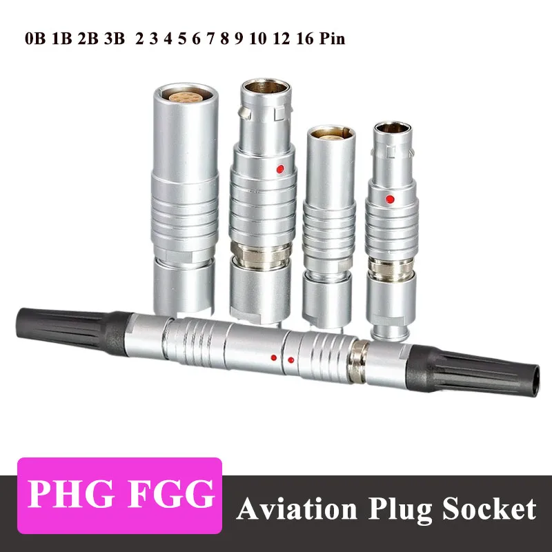 0B 1B 2B 3B 2 3 4 5 6 7 8 9 10 12 16 Pin Aviation FGG Plug PHG Socket Metal Floating Docking FGG PHG Connector Extension Adapter
