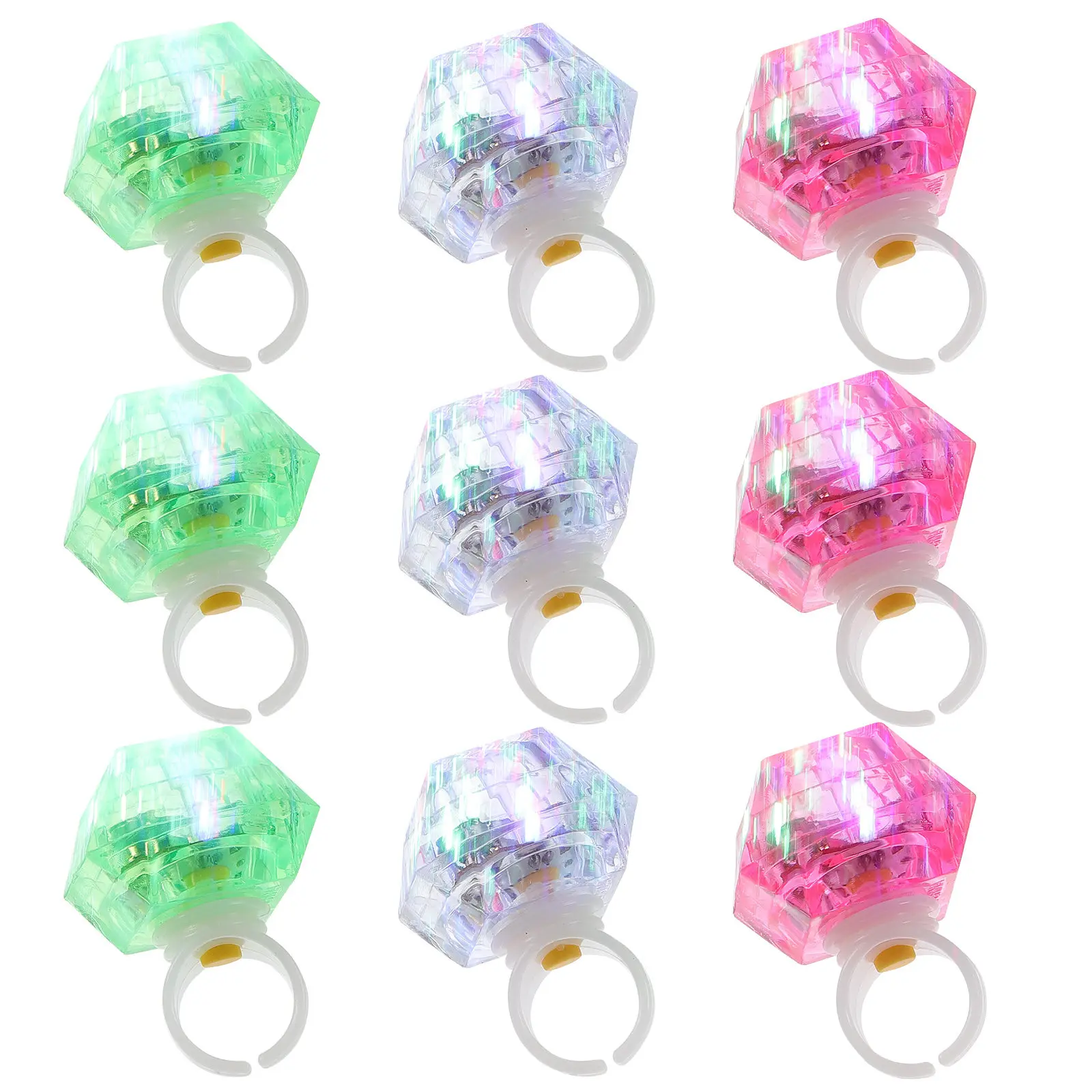 

10 шт. светящихся колец, мигающие LED-кольца для вечеринок, фестивалей, концертов, для детей и взрослых, пластиковые светящиеся кольца