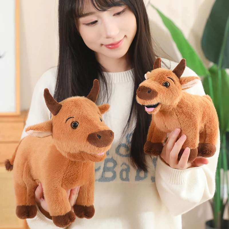 25-60cm Simulation Water Buffalo Plush Toys Kawaii Cow Doll Stuffed Soft Animal Cattle Toy Lovely Birthday Gifts