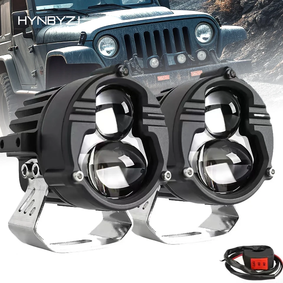 

HYNBYZJ LED Work Light Bar Laser Motorcycle Fog Lights Super Bright Front Lamp Driving Offroad 4X4 for Boat SUV ATV Truck