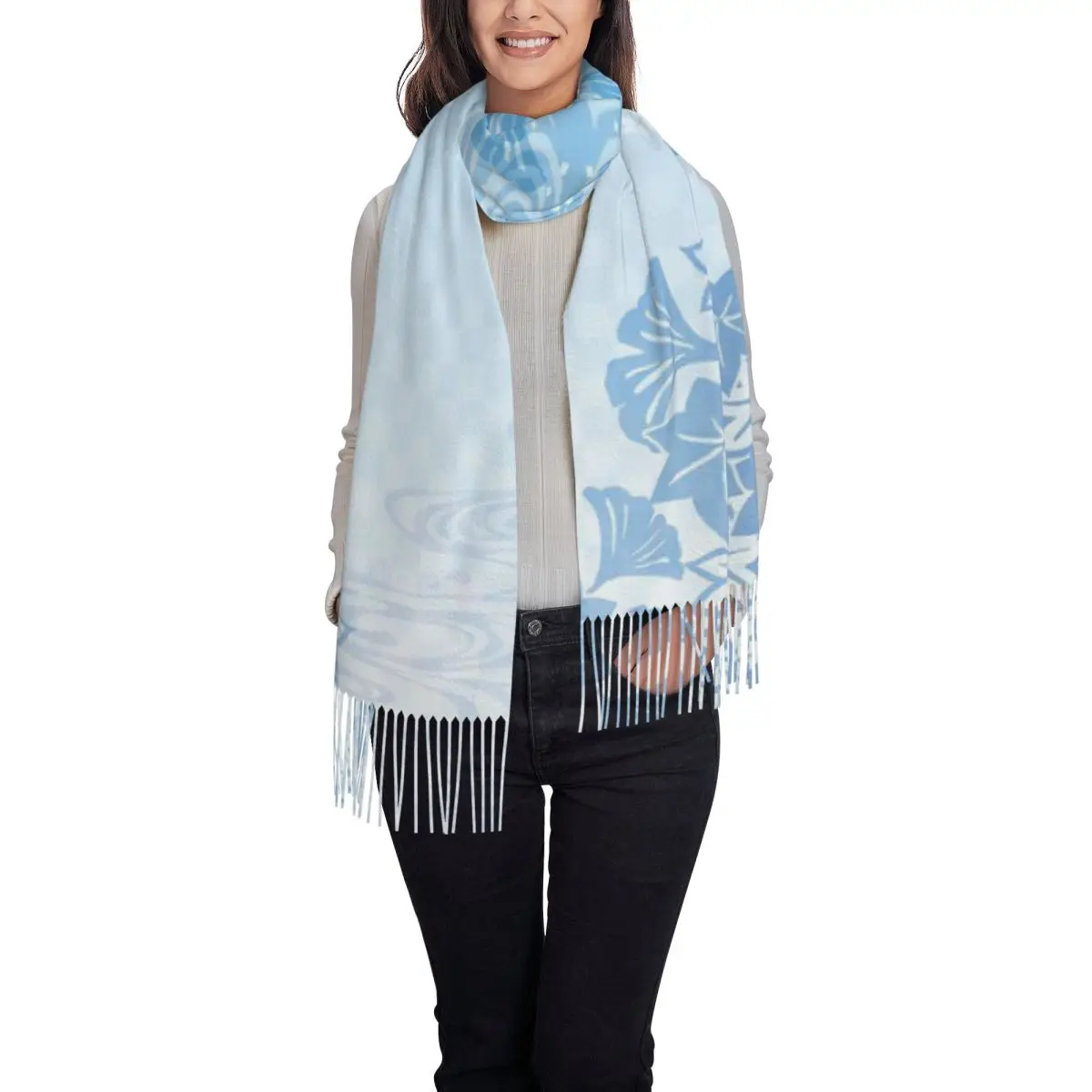 Gusu Lan Sect The Untamed Mo Dao Zu Shi Wei Wuxian Scarf Tassel Scarves for Women Shawls and Wraps Long Fall Winter Shawl Wrap