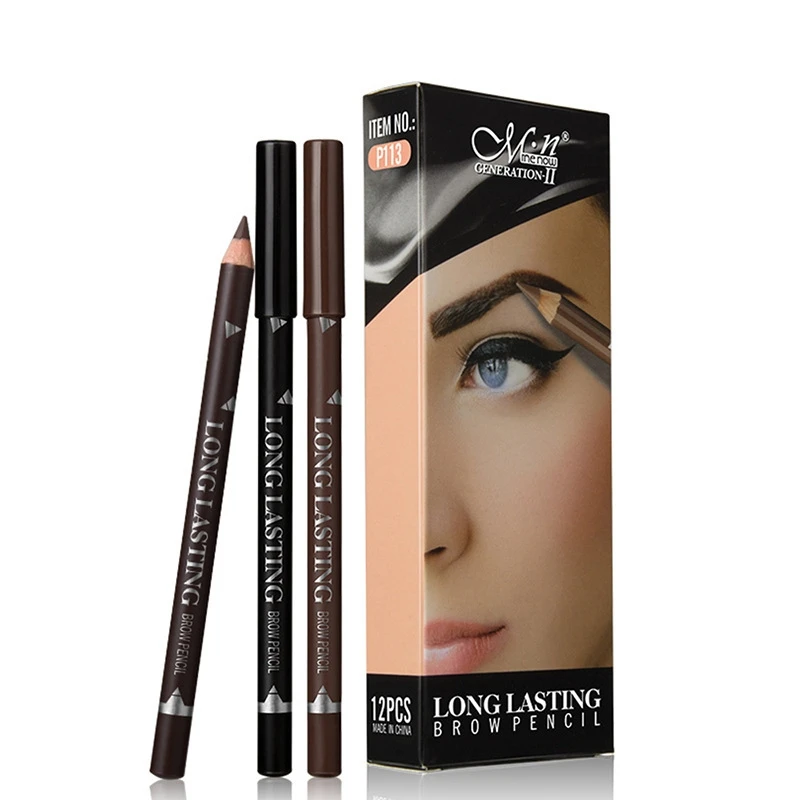 6/12Pcs Eye Brow Pencil Waterproof Professional Women Eye Makeup Pen Easy Color Natural Black Brown Cosmetic Beauty Eyebrow Tool