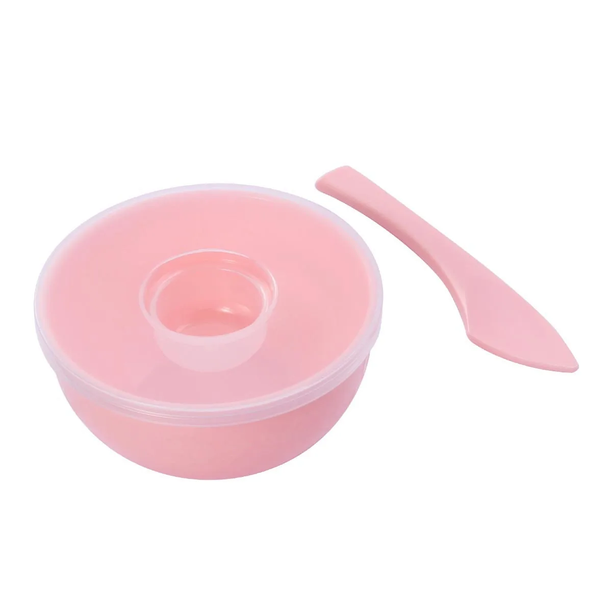 3 in 1 Facial Mask Bowl Stick Cover Set Pink Plastic DIY Makeup Tools Skin Care Mixing Kit for Ladies Girls