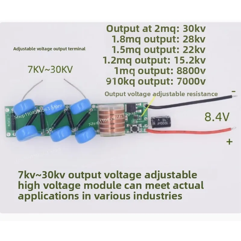 Módulo de alto voltaje de salida ajustable 30KV ~ 7KV Módulo de refuerzo de bobina de alto voltaje Módulo de descarga 203-42
