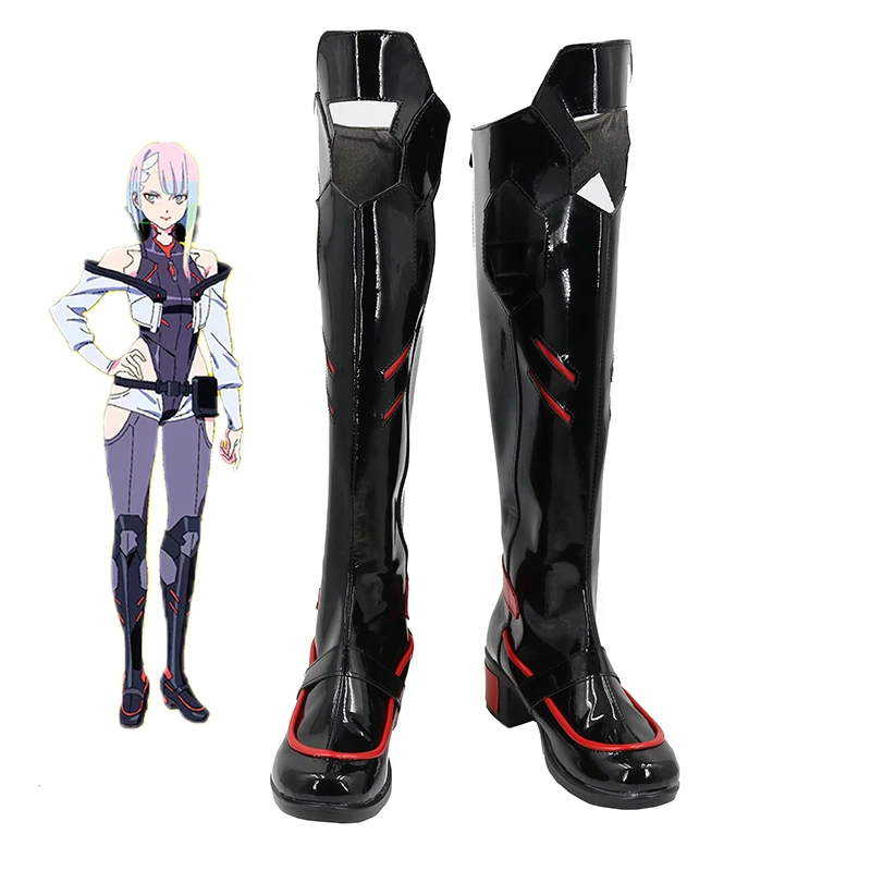 

Cyberpunk Edgerunners Lucy Cosplay Leather Shoes Knee-high Boots Halloween Masquerade Carnival Party Costume Props