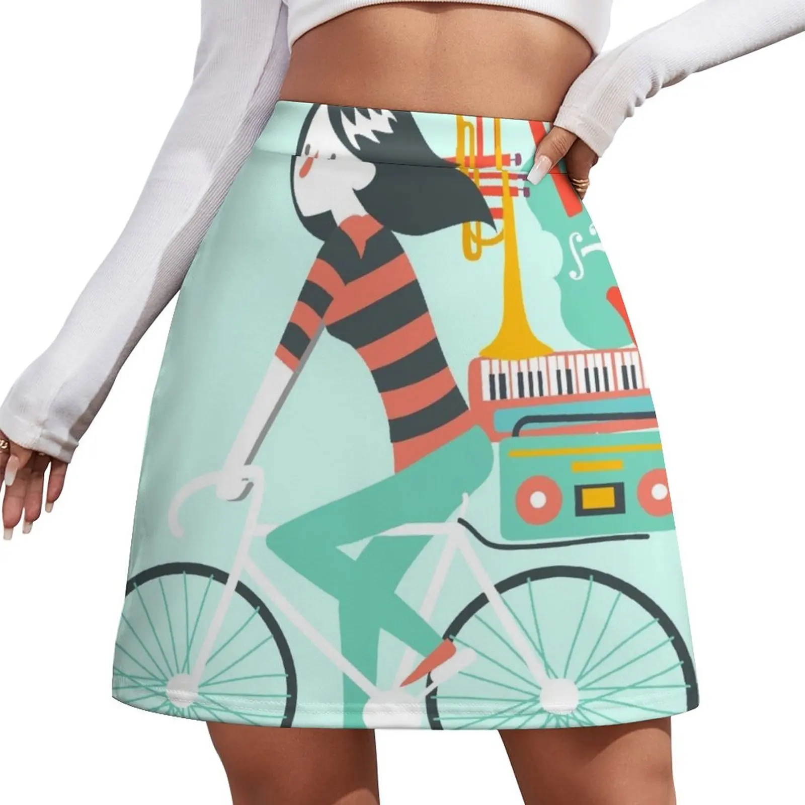 

All musical instruments in the bike luggage Mini Skirt women's skirt 2025 trend women clothes