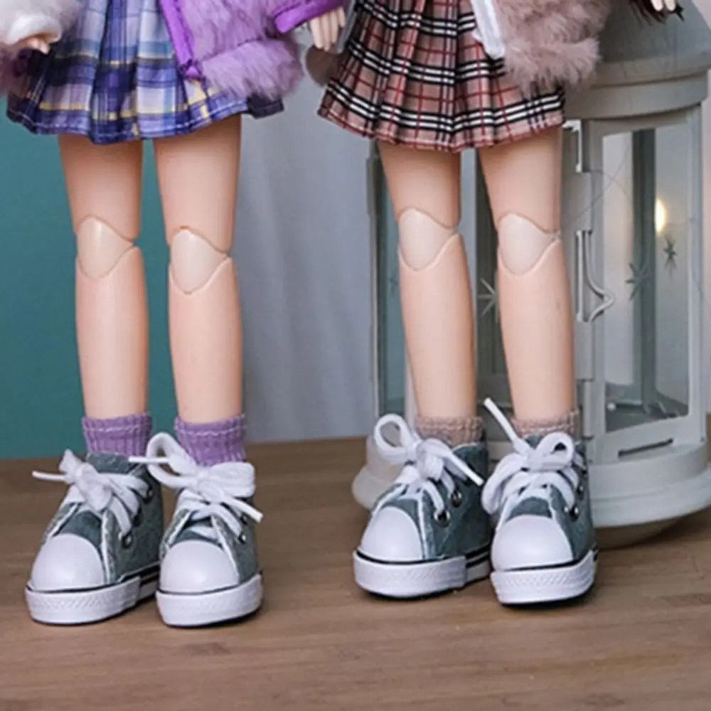 

1 Pair 5.5cm Length Doll Canvas Shoes Mini DIY Doll Sneakers Plimsolls Colorful Mini Casual Shoes BJD Doll Shoes