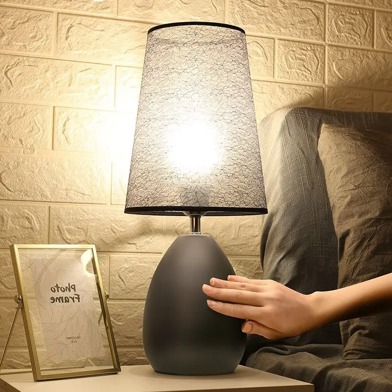 

Nordic American bedroom bedside table lamp study modern simple warm creative retro touch bedside table bedside lamp