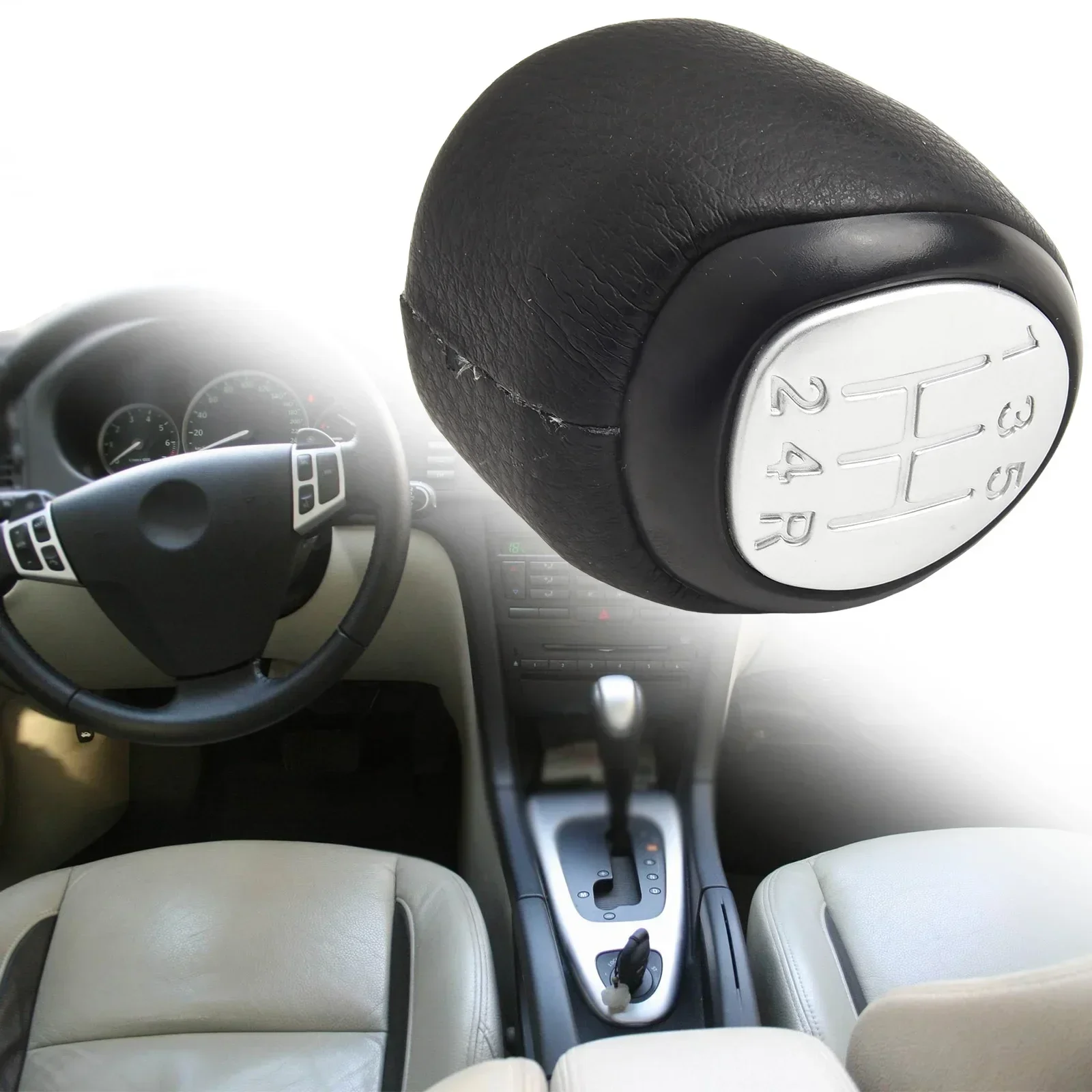 

Gear Shift Head 5 Speed Gear Knob Car Interior Upgrade 5 Gears ABS Material Direct Replacement Part Easy Installation