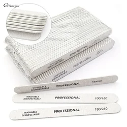 1-10pcs Wooden Nail File Professional Nail Art Sanding Buffer Files 180/240 Double Side For Salon Manicure Pedicure UV Gel Tips