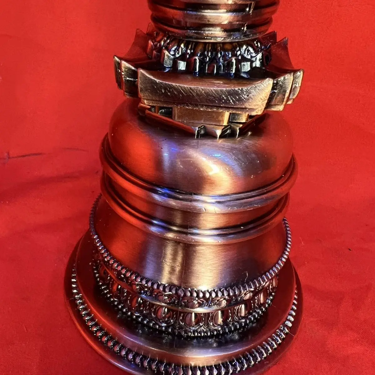 Tibetan Tantra Tibetan gilt offering stupa 8 inches Dangta stupa ornament about 20 cm high three-dimensional