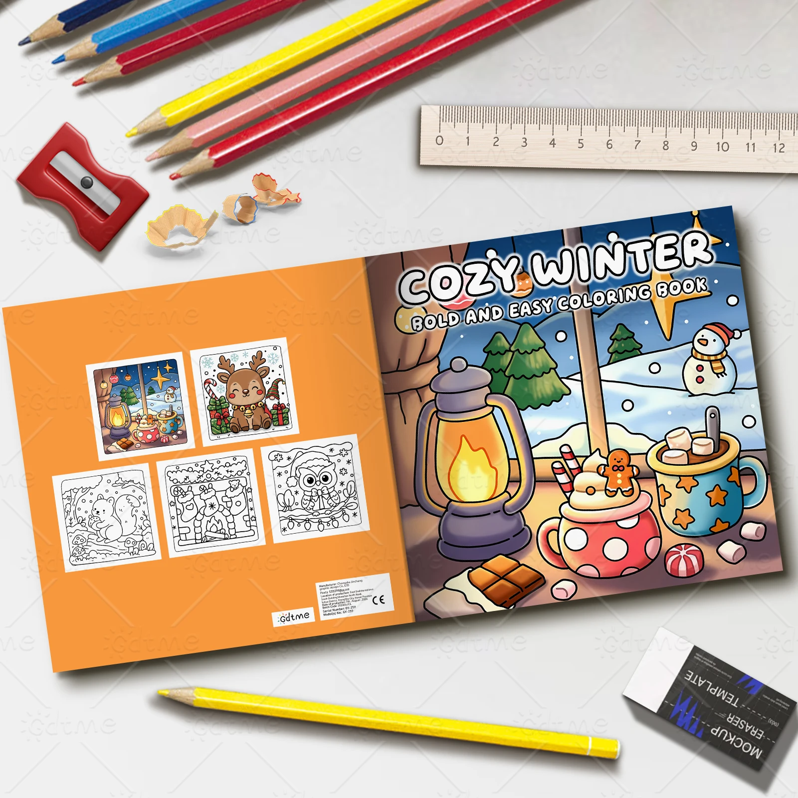 Gemütliches Winter-Malbuch für Erwachsene: Kühne & Einfache Gemütliche Winter-Hyggelandschaften, Stressabbau, Entspannung, DIY-Zeichenaktivitäten-Buch – Detail 2