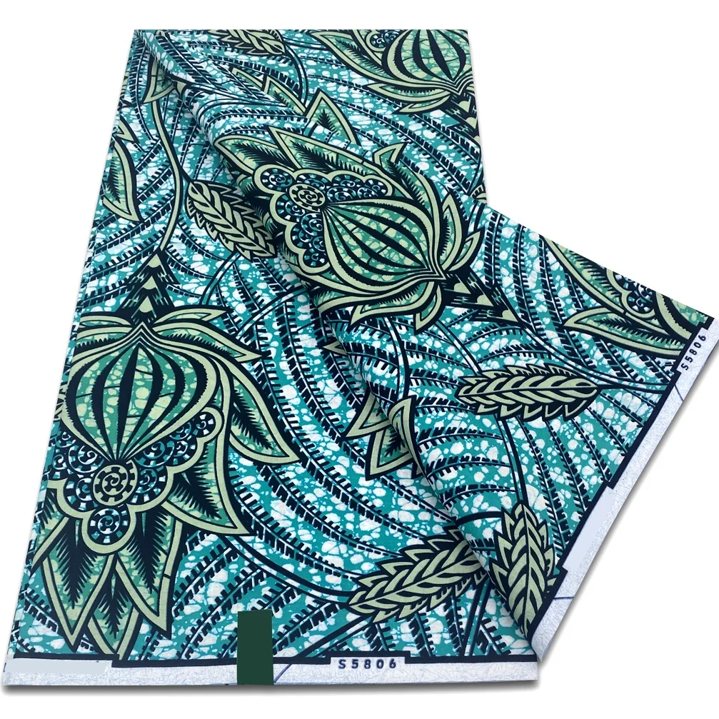 

African High Quality Real Prints Ankara Wax Fabric Soft Pagne 100% Cotton New Super Tissu Material 6 yards ﻿