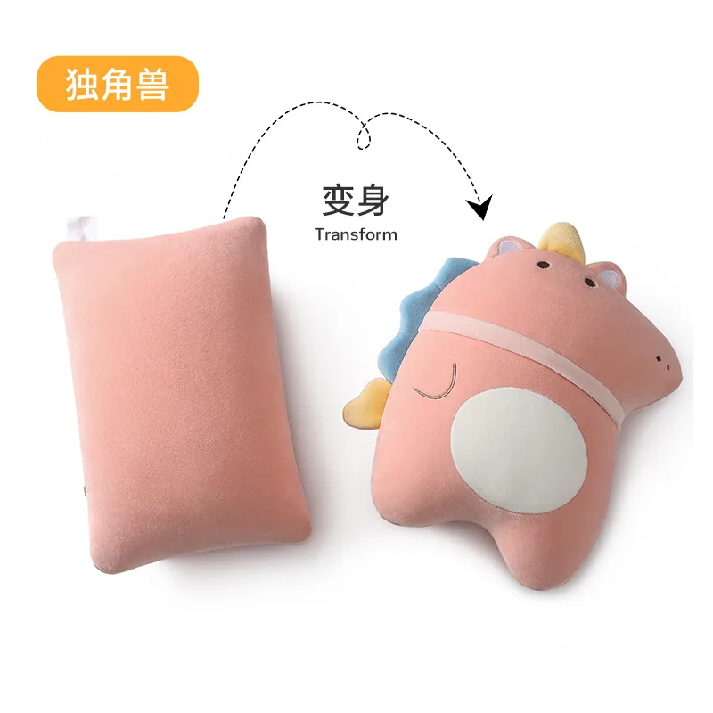 

Creative New Cute Sofa Pillow/Cushion Transforming Nap Pillow Dinosaur Unicorn Cat Elephant Dual-use Portable Home Decoration