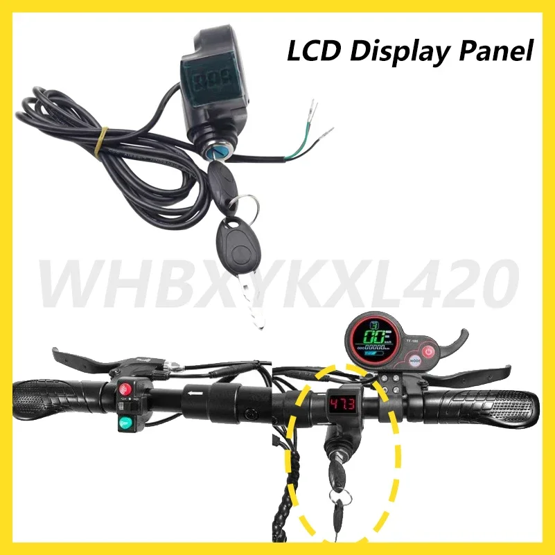 Electric Scooter Thumb Throttle Voltmeter Digital Voltage Display Switch Power with Key Lock for KUGOO M4 Pro Accessories