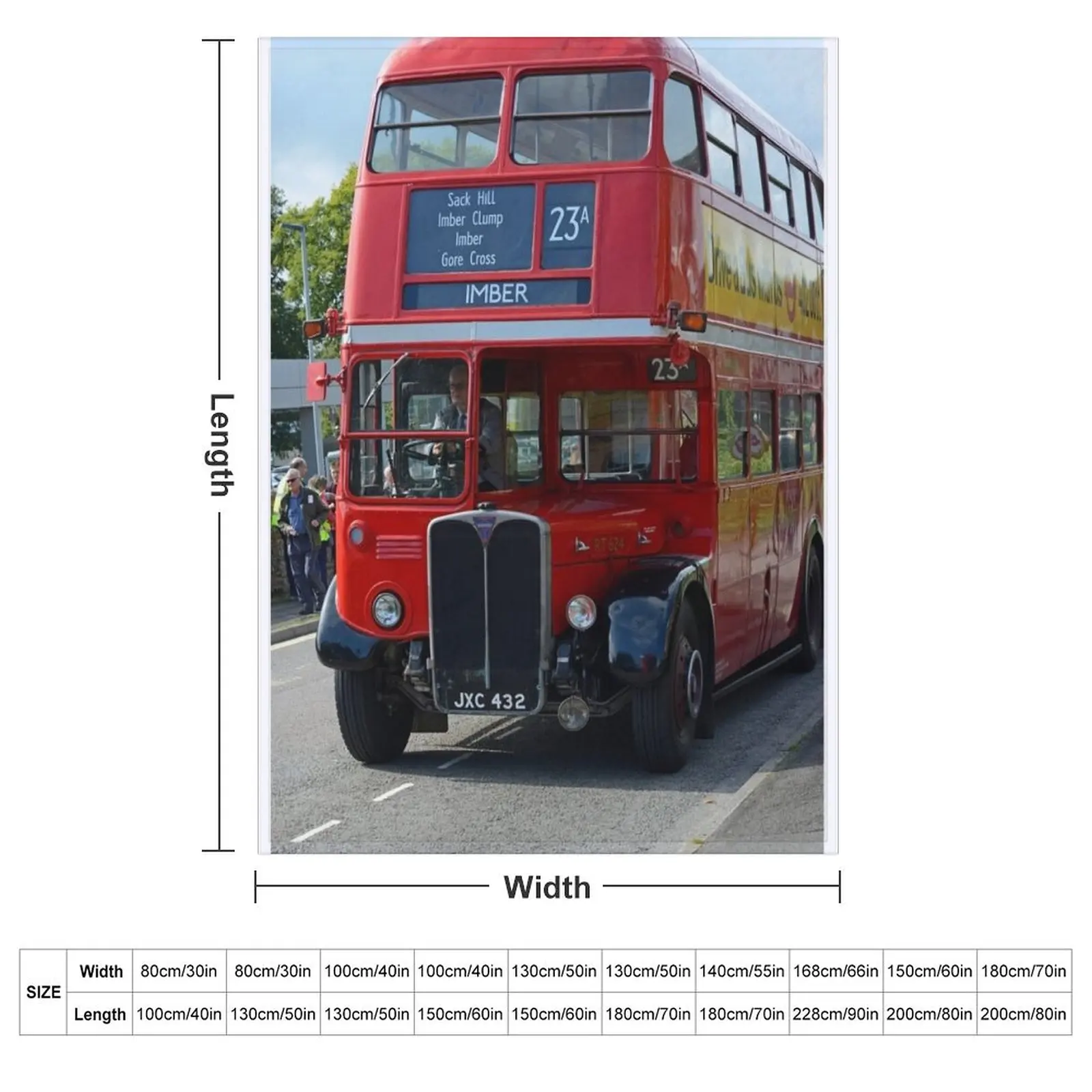 Vintage AEC London bus at Imber Throw Blanket couch cozy soft plush fuzzy picnic outdoor blanket
