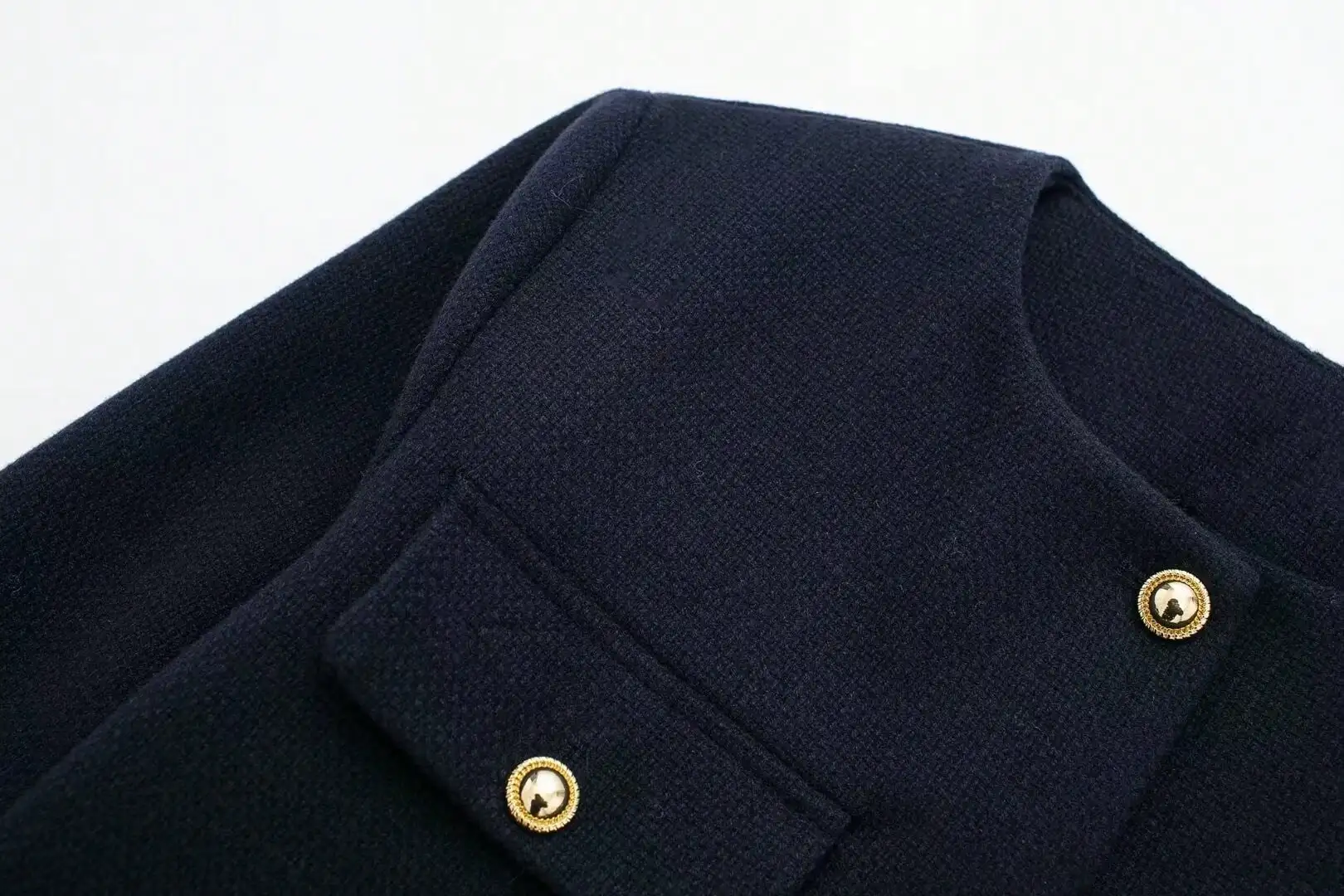 HH Elegante Damen Langarm-Jacke mit O-Ausschnitt Einreihiger Frühlingsmantel Modische Streetwear Schicke Party- und Urlaubsmantel Schlanke Passform – Detail 6