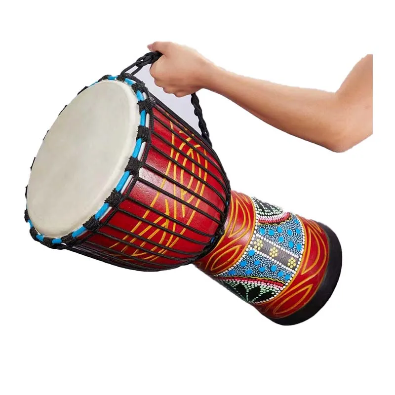 Mini 12 inch African Wood Drum Djembe Painted Drum Body Sheepskin Drum Face Hot Sale in Africa Djembe