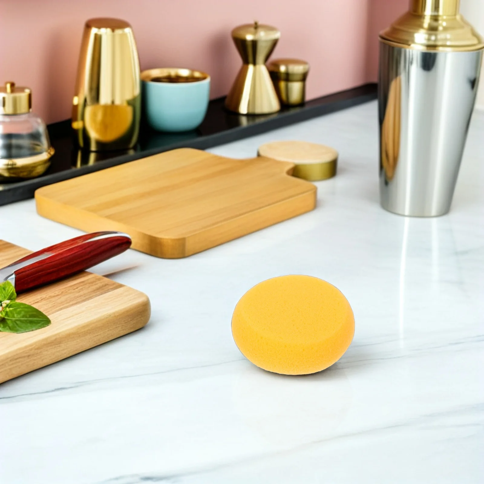 

20pcs Cleaning Honeycomb Sponge Round Scrubber Heavy Duty Water Absorbing For Kitchen Bathroom Household Dual Sided Reusable