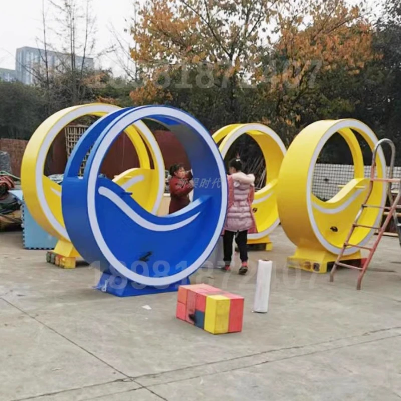 

internet famous bicycle fountain dynamic outdoor pedal riding power generation unpowered bicycle water spray device