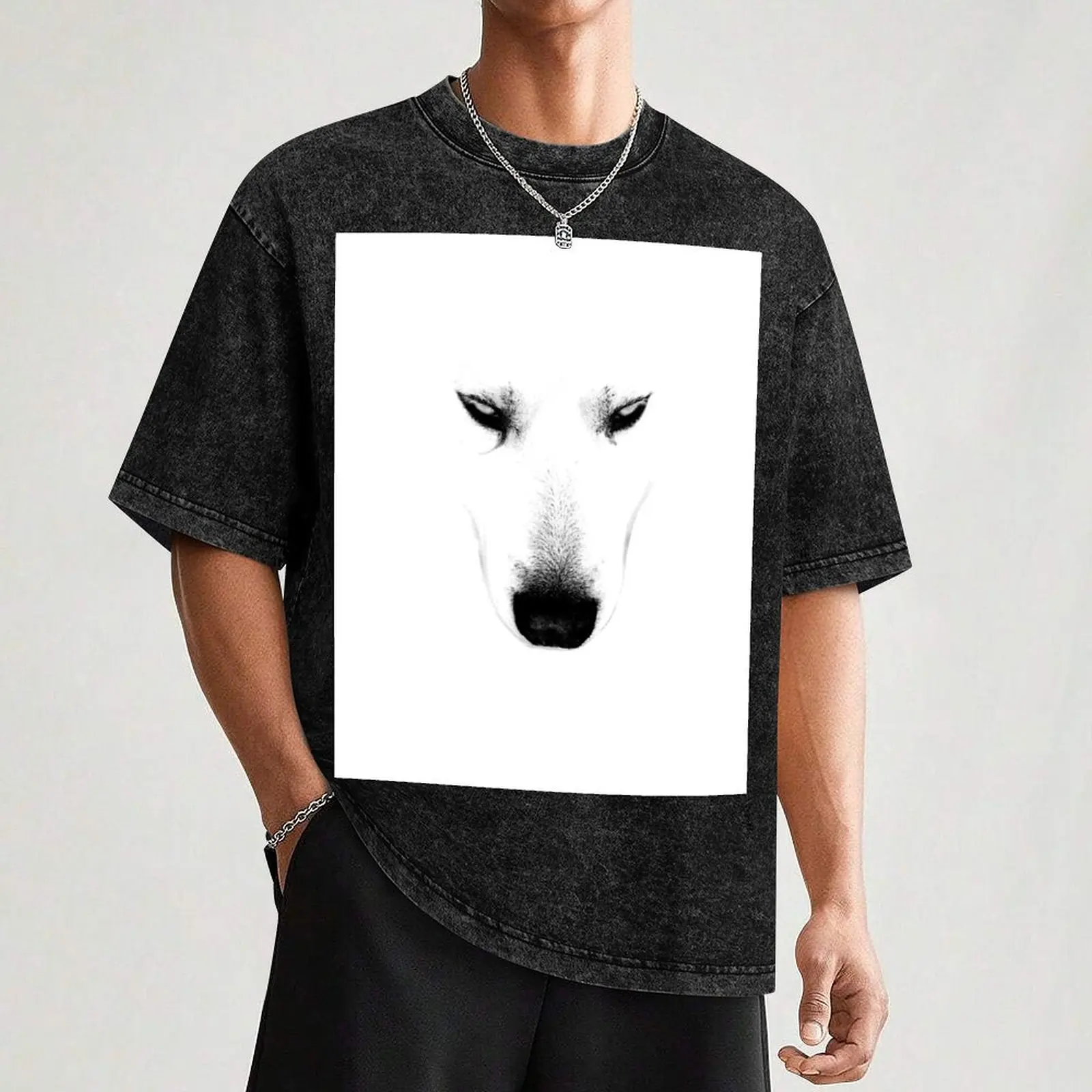 White Wolf T-Shirt Basic Regular Fit Casual T-Shirt