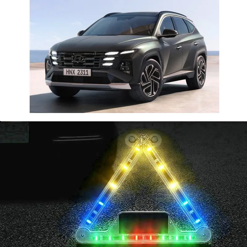 1x Car Accessories Solar LED Strobe Police Lights For Hyundai solaris tucson 2016 i30 ix35 tucson Amica H-1 Box Atos Coupe