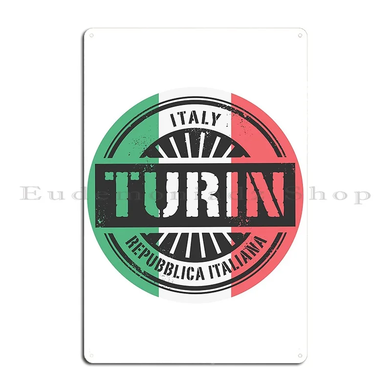 Turin Italy Metal Plaque Poster Cinema Wall Decor Garage Customized Rusty Tin Sign Poster