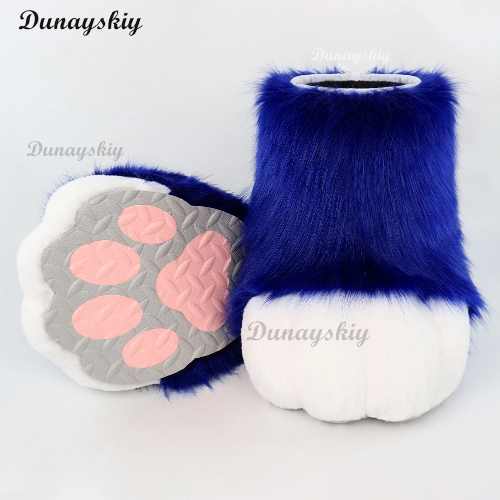Fursuit Furry รองเท้า Paw คอสเพลย์สไตล์ญี่ปุ่นสัตว์รองเท้านิทรรศการศิลปะรอง Furry รองเท้าคอสเพลย์กลางแจ้งฮาโลวีน