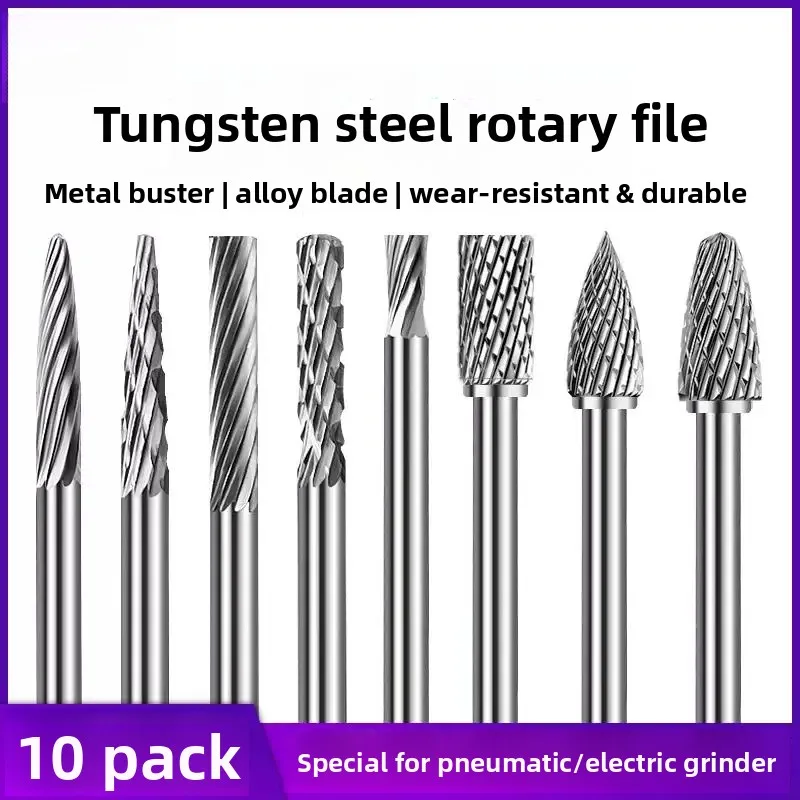 3mm Tungsten Steel Carbide Rotary Burr / Milling Cutter / Electric Grinding Bit / Pneumatic Air Die Grinder Pen Tool