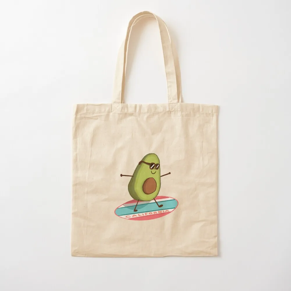 California Avocado Surfing Tote Bag tote bag custom Portable shopping bag Canvas Tote