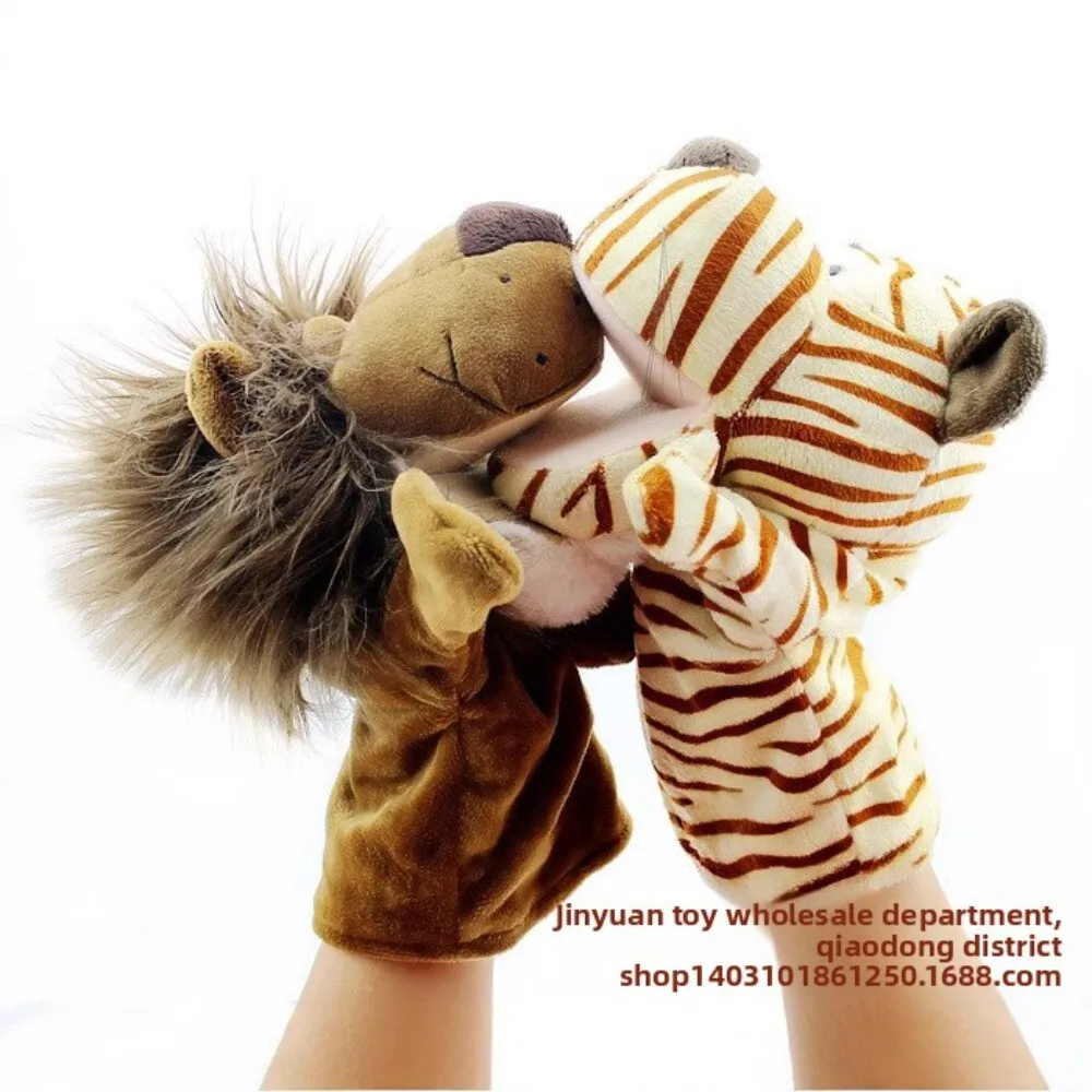 หุ่นมือสัตว์การ์ตูนขนนุ่มพร้อมปากที่ขยับได้สำหรับเด็กและผู้ปกครอง ของเล่นเสริมพัฒนาการสำหรับการเล่นแบบโต้ตอบ เป็นของขวัญ