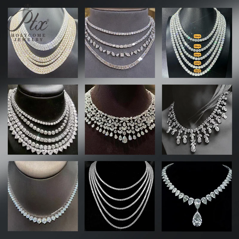 

3.5CT Moissanite Round-Cut Custom 7-Stone Pendant GRA Certified D Color VVS1 Sparkling Jewelry for Wedding Anniversary Gift