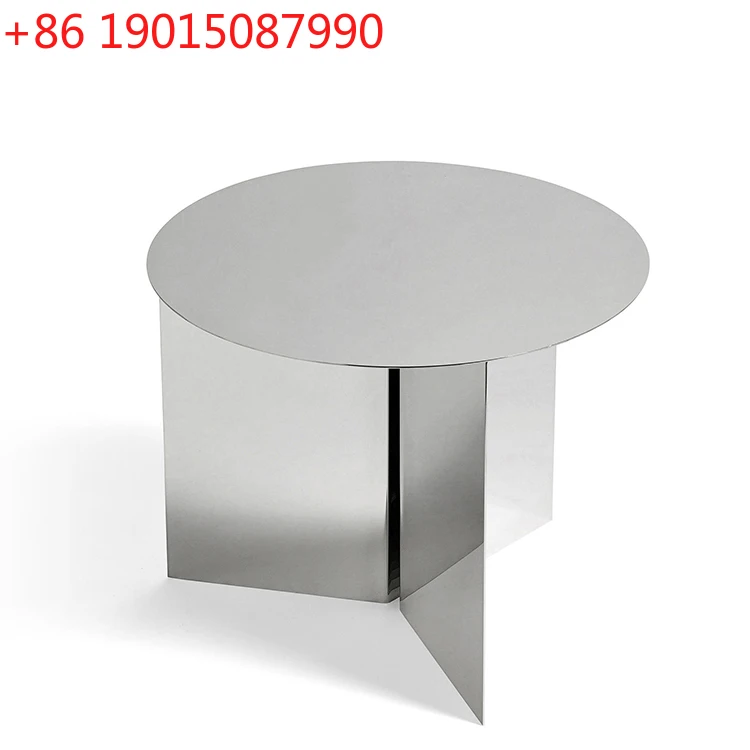 S Small Apartment Living Room Stainless Steel Mirror Primary Color Coffee Table round Minimalist Modern round Table Coffee Table
