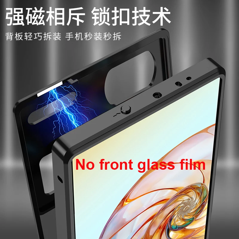 Magnetic Case For ZTE Nubia Z60 Ultra Z70 Red Magic 9 Pro 10 Plus 8 Metal Bumper Aluminum Camera Protector Tempered Glass Cover