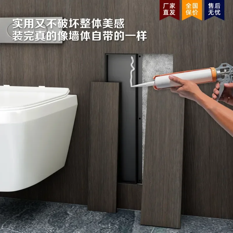 Embedded Stainless Steel Flush Bathroom Cabinet Niche for Household Hotel Toilet Cleaning Spray Gun Installation