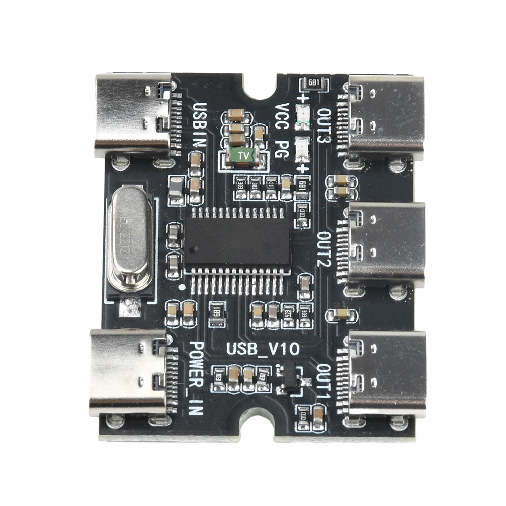 Carte d'extension USB pour Raspberry Pi 4/5 génération, Hub 1 entrée 3 sorties, Module d'extension avec Interface d'alimentation, Interface type-c