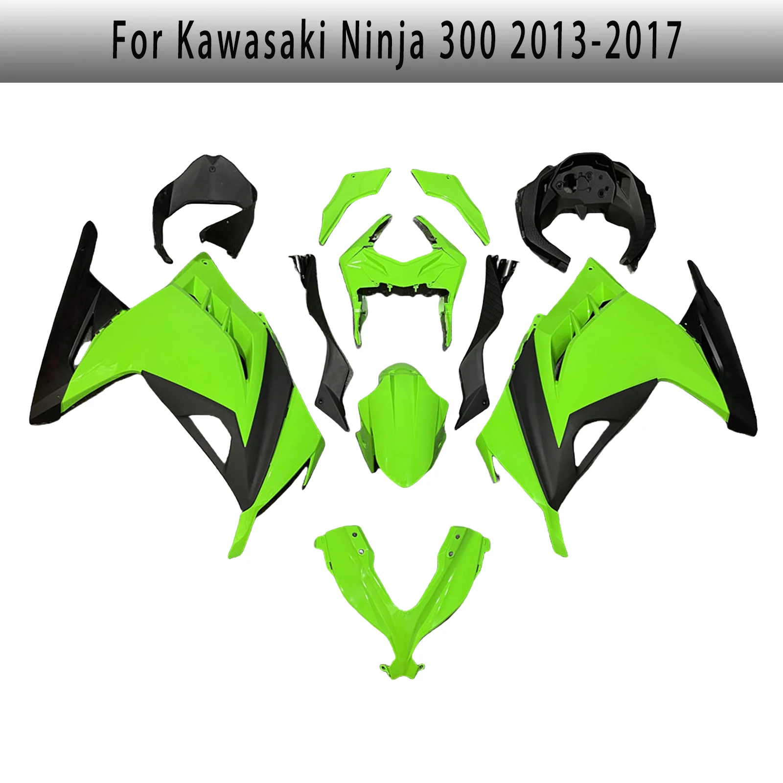 For KAWASAKI Ninja 300 EX300 2013-2017 ABS Protective Cover Ninja 300 2013 2014 2015 2016 2017 Fairing Kit Green