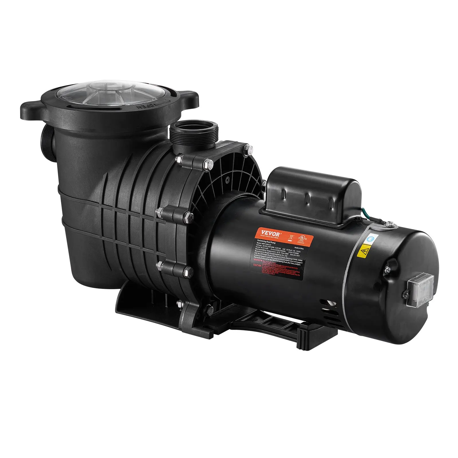 PoolPump 1.5HP 230V, pompe a doppia velocità variabile 1100W per piscina fuori terra, cestello filtro filtro, 5400 GPH max. Flusso, Energia
